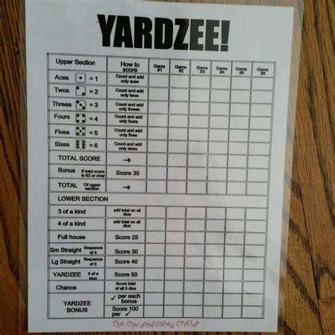 printable yardzee score file diy yardzee scorecard digital etsy