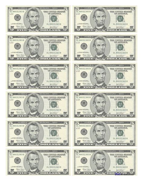 printable money template