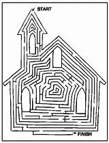 Coloring Pages Church Kids Maze Printable Mazes Printables Activity Cathedral Colouring Catholic Fun Children Bible Color Childrens Find Activities Puzzle sketch template