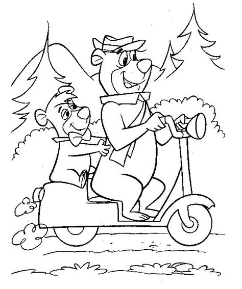 yogi bear  boo boo bear coloring pages vintage coloring books