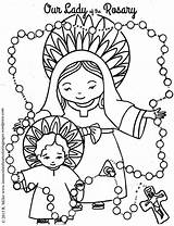 Rosary Holy Hail Religious Pray Colouring Fatima Sorrows Jesus Guadalupe Rosenkranz Kinder Praying Cross Homeschool Thecatholickid Immaculate Getcolorings sketch template