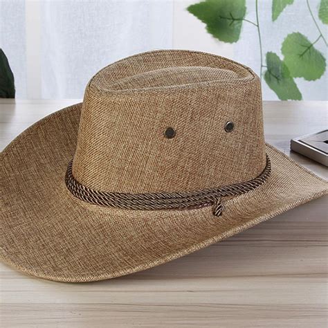 missky men summer sun hats solid color cool western cowboy hat outdoor