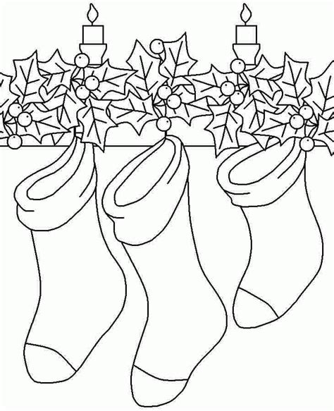 christmas stocking printable coloring home