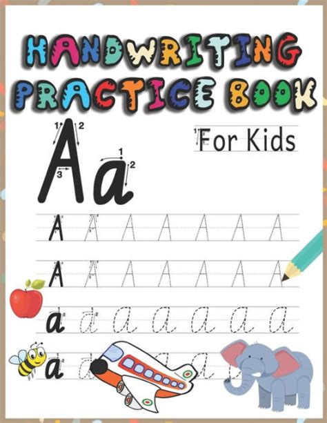 handwriting practice book  kids letter tracing workbook  kids