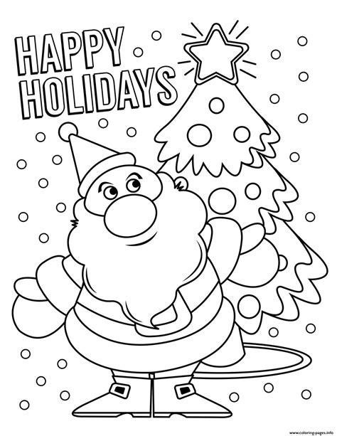 christmas happy holidays coloring pages learny kids