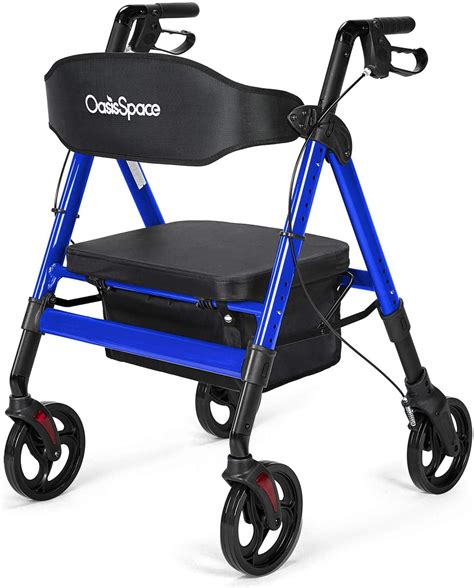 oasisspace heavy duty rollator walker bariatric rollator walker  large seat  seniors