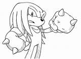 Knuckles Sonic sketch template