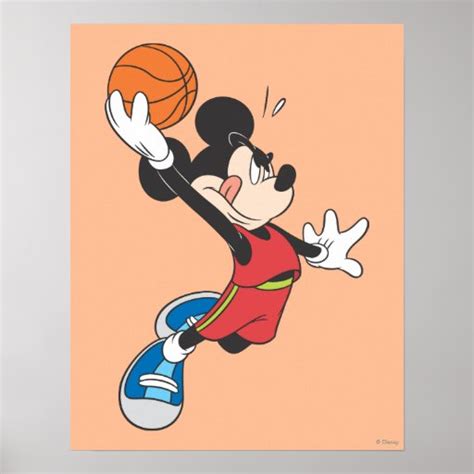 mickey mouse basketball player  poster zazzle