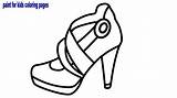 Shoes Coloring Pages Children Kids Girl sketch template