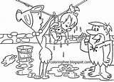 Flintstones Drawing Coloring Stone Age Teenage Easy Girls Caveman Kids Bedrock Printable Pages Cartoon Wilma Colour Teenagers Color Cavern Dwell sketch template