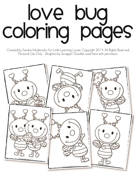 love bug coloring pages  learning lovies