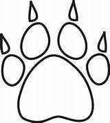 Paw Print Outline Dog Clipart Clip Footprint Template Prints Claws Printable Wolf Bobcat Bear Panther Drawing Cougar Animal Tiger Claw sketch template