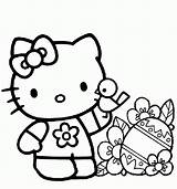 Kitty Hello Coloring Pages Valentine Library Clipart Easter Clip sketch template