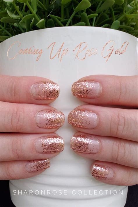 Easy Rose Gold Glitter Dipped Nails Glitter Dip Nails Color Street