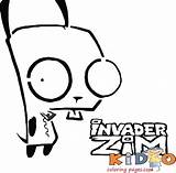 Coloring Gir Pages Zim Invader sketch template