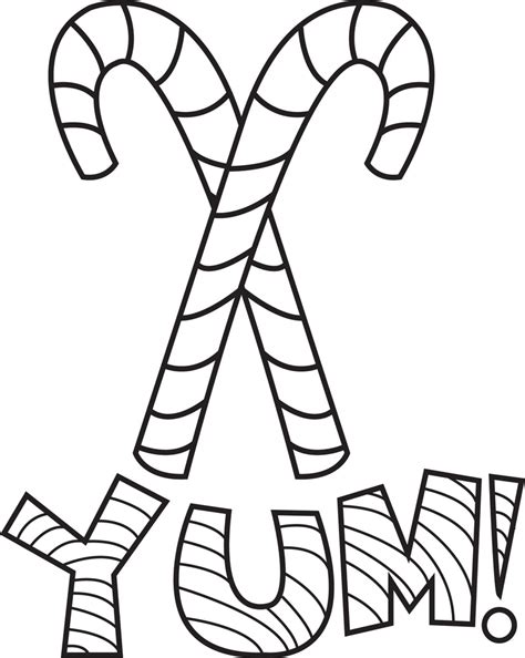 candy cane printable coloring pages