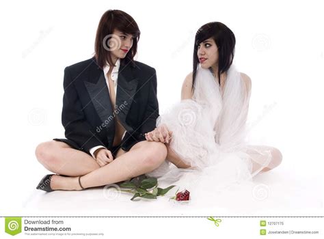Couple Of Lesbian Woman In Love Isolated Stock Image Image Of Enjoy