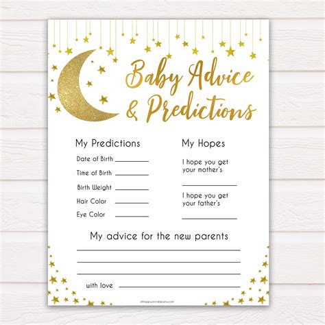 baby prediction game  printable