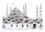 Sultan Ahmet Mosque Istanbul Blue Camii Drawings sketch template