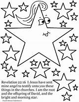 Coloring Pages Star Stars Printable Revelation Jesus Bright Moon Morning Sheets Small Kids Unity North Hearts Color Drawing Print Falling sketch template