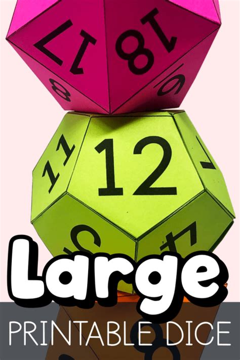 math resources large printable dice templates