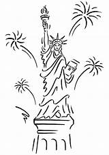 Liberty Statue Coloring Pages Drawing Lady Kids Template Line Getdrawings Getcolorings Fireworks Color Printable Colorings Choose Board sketch template