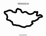 Mongolia Mapa Druku Kolorowanka Malowankę Wydrukuj sketch template