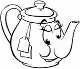 Teapot Coloring Pages Tea Pot Kids Printable Cute Kettle Cartoon Clipart Activity Teacup Heart Pdf Print Weebly Vector Clipartmag sketch template