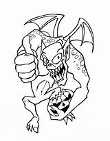 Monsters Colorir Desenhos Monstro Colorat Malvagio Monstrii Drache Drago Gargoyle Menschenfresser Ausmalbild sketch template