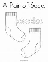 Coloring Socks Pair Sock Template Worksheet Drawing Twistynoodle Noodle Fox 2s Pages Pairing Built California Usa Print Twisty sketch template
