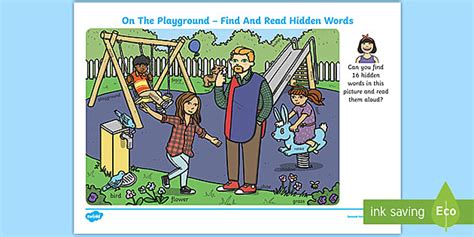 playground find  read hidden word cards