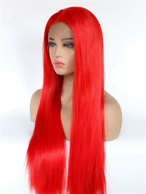 Truly Red Long Straight Lace Front Wig Synthetic Wigs Babalahair