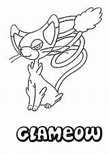 Pokemon Coloring Pages Cards Glameow Card Print Color Printable Colouring Drawing Cat Victini Getcolorings Getdrawings Hellokids Poke Mon Library Clipart sketch template