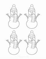 Snowman Template Printable Small Templates Easy Hat Crafts sketch template