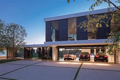 luxury modern home garage  glass  webber studio