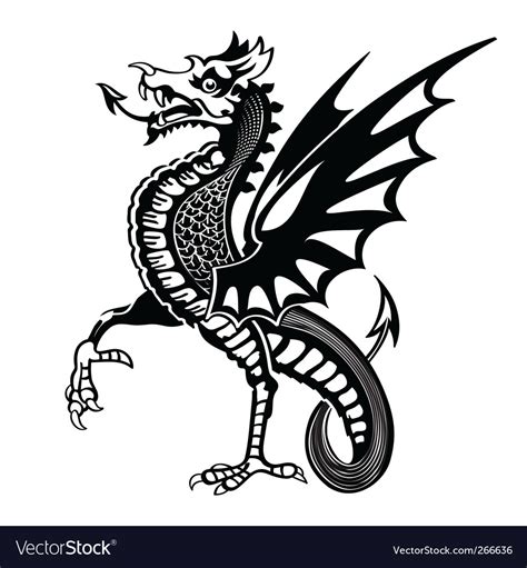 medieval dragon royalty  vector image vectorstock