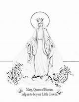 Mary Coloring Pages May Crowning Template Visit Catholic Mother sketch template