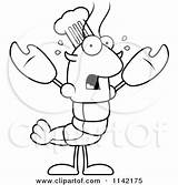 Lobster Scared Cartoon Mascot Clipart Crawdad Character Chef Coloring Cory Thoman Vector Outlined Crawfish Royalty 2021 Clipartof sketch template