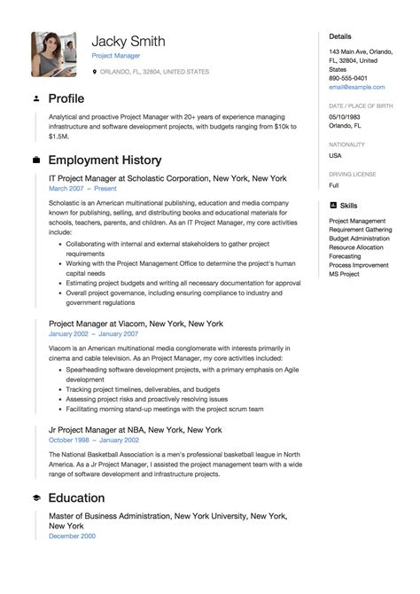 project manager resume full guide  samples