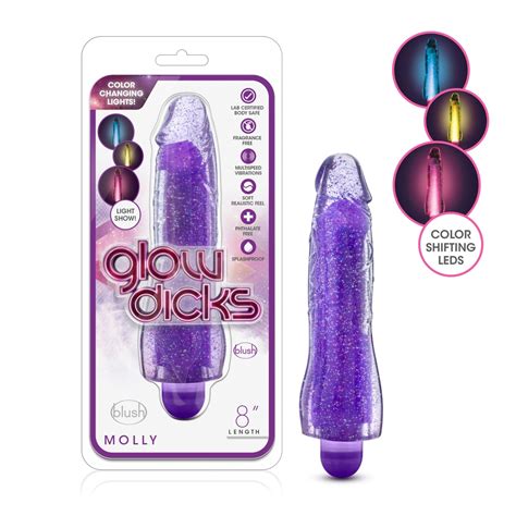 Vibrátor Blush Glow Dicks Molly Glitter Purple Vibrátory