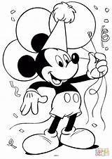 Coloring Mouse Mickey Pages Balloons Disney Printable Micky Para Minnie Colorir sketch template