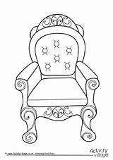 Throne Colouring Coloring Chair Clipart Queen Pages Drawing Buckingham Palace Royal Printable Crown Birthday Jewels Cute Kids Family Color Sheets sketch template
