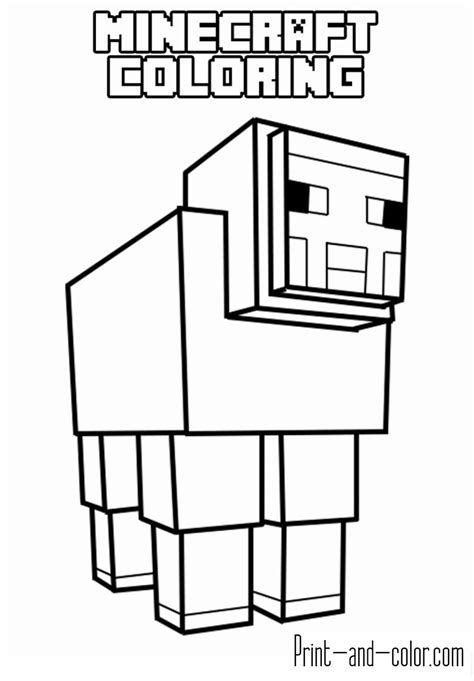 minecraft printable coloring pages