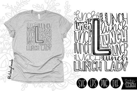 lunch lady typography instant  dxf svg eps png  etsy