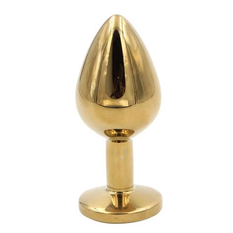 Yema Golden Metal Stainless Steel Anal Plug Crystal Jewelry Sex Toys
