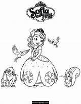 Sofia Coloring Pages Disney First Kids Sophia Printable Princess Color Print Colouring Ecoloringpage Friends Getcolorings sketch template