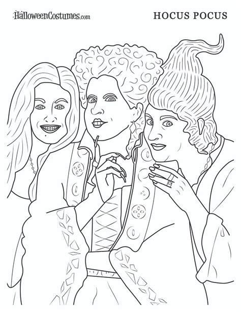 hocus pocus  color coloring page  printable coloring pages  kids
