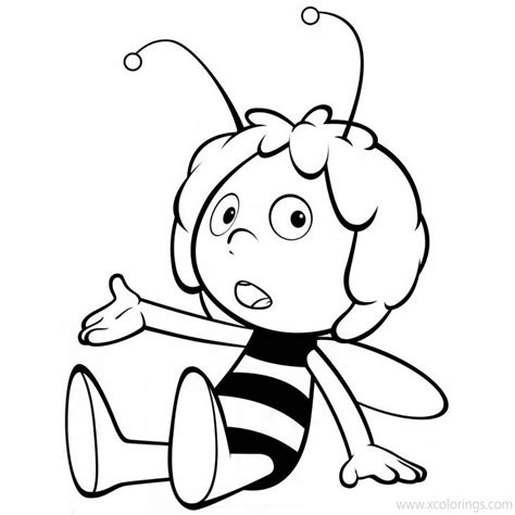 maya  bee  confused coloring pages xcoloringscom