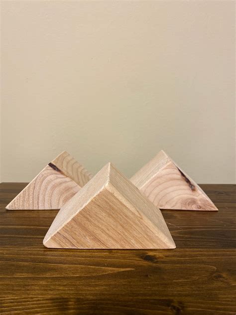 solid wood triangle craft blocks natural cut  sanded etsy