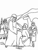 Jacob Esau Bible Reunite Sunday Forgives Giacobbe Jakob Ruler Sheets Dominical Religiocando Colorare sketch template